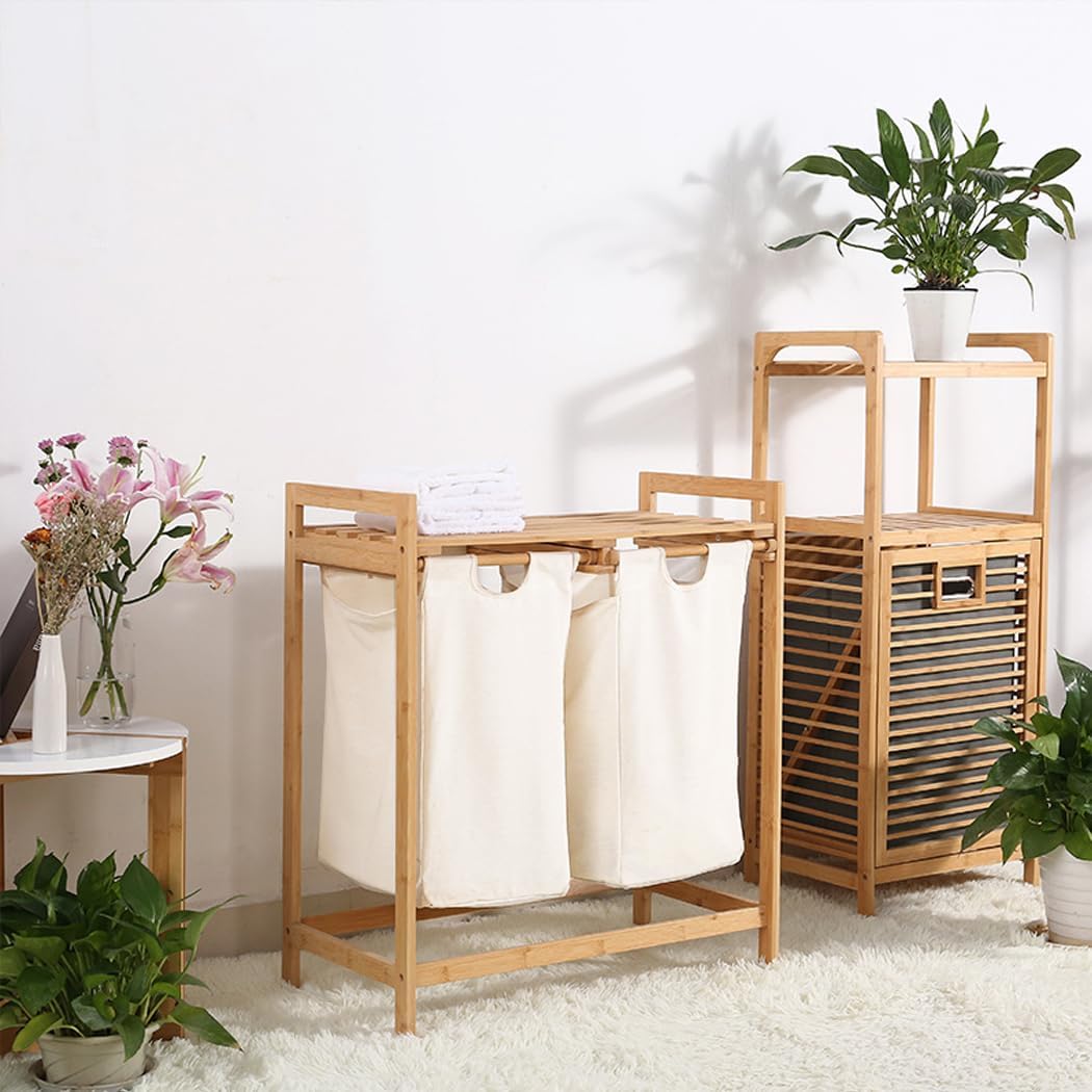 Miniatura 2 de Canasta Cesto Para Ropa Sucia Doble Con